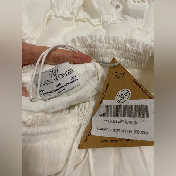 Seven Wonders Alannah Short Cotton Skirt White Lined Size US 4 fits like XS NWT - Picture 15 of 15